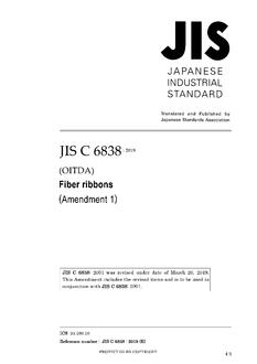 JIS C 6838:2001/AMENDMENT 1:2019 JIS C 6838:2001/AMENDMENT 1:2019